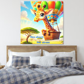 Stijg boven de stress - verheffende Giraffe Canvas Afdruk (Insitu (Slaapkamer))