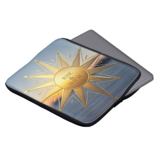 Stijg en glans strakke geometrische gouden ster laptop sleeve