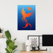 Stijgende Phoenix in het Poster Flames (Thuiskantoor)