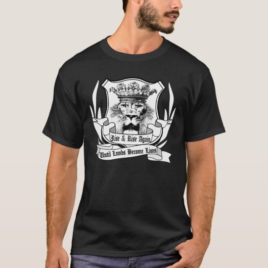 Stijging, en weer stijgen, totdat lammeren leeuwen t-shirt (Voorkant)