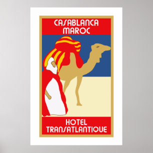  stijl 1920s Casablanca-reizen adverteren Poster