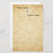 stijl aangepast huwelijksmonogram briefpapier (Voorkant / Achterkant)