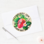  stijl aardbeienjam productlabel ronde sticker (Envelop)