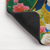 Stijl Abstract Aziatisch meisje met bloemen Muismat (Hoek)