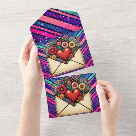 Stijl: All in One Wedding Nodig gepersonaliseerde All In One Uitnodiging (Afscheurbaar)