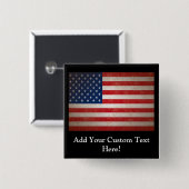 Stijl Amerikaans vlagpatriottisch ontwerp Vierkante Button 5,1 Cm (Voorkant /achterkant)
