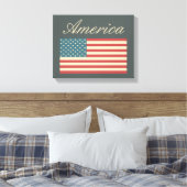  stijl Amerikaanse vlag muurkunst Canvas Afdruk (Insitu (Slaapkamer))