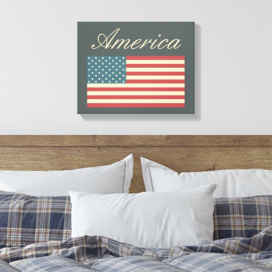 stijl Amerikaanse vlag muurkunst Canvas Afdruk (Insitu (Slaapkamer))
