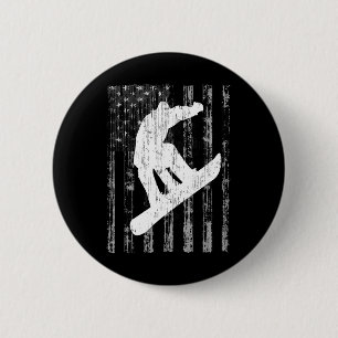 stijl Amerikaanse vlag T Shirt Snowboarding S Ronde Button 5,7 Cm