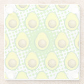  stijl Avocado tekening Glazen Onderzetter (Achterkant)