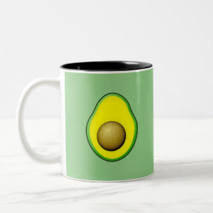  stijl Avocado tekening Tweekleurige Koffiemok