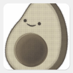 stijl Avocado tekening Vierkante Sticker