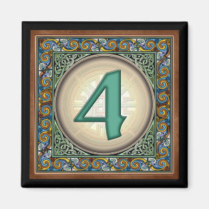 Stijl B, "4" - Keltische getallenmagneten Magneet