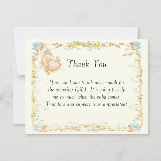 stijl Baby shower dank u kaart (Voorkant)
