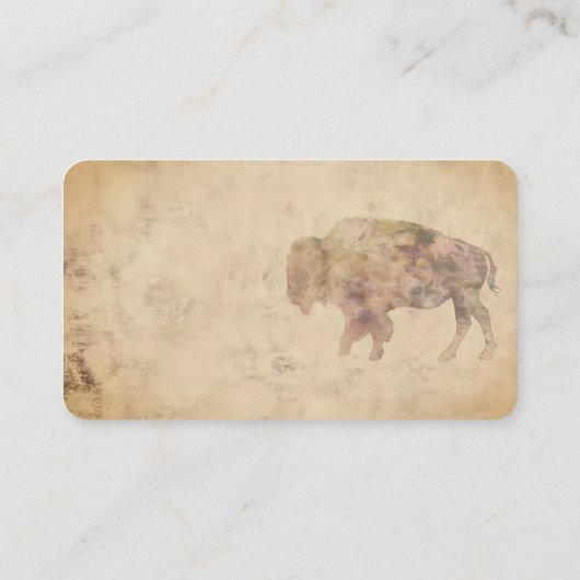 stijl bison art bruin rustiek visitekaartje (Achterkant)