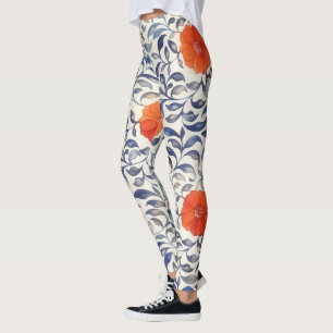 Stijl Blad Sinaasappel Flower Leggings