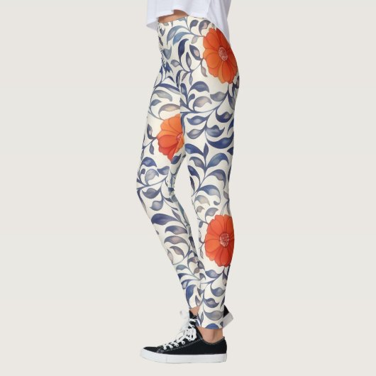  Stijl Blad Sinaasappel Flower Leggings (Links)