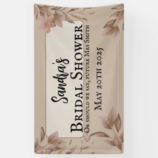 stijl, bladeren zachte kleuren boho chic spandoek (Verticaal)