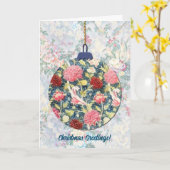  Stijl Blauwe Bloemen Kerst Ornament Art Kaart (Gele Bloem)