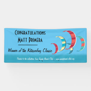 -stijl Blauwe Kite Surfing Banner