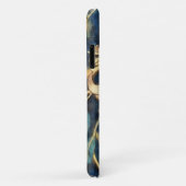 Stijl Blauwe Tan Bloemen Art Phone Case (Achterkant/rechts)