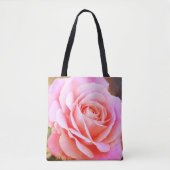 Stijl Bloeiende Roos Roze Canvas tas (Voorkant)