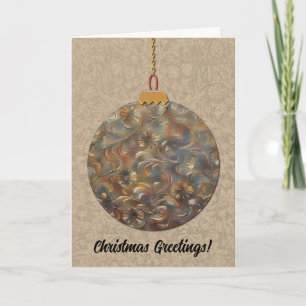 Stijl Bloemen Gouden Kerst Ornament Art Kaart