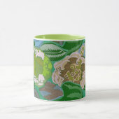  Stijl Bloemen in Groene Kunst Mok Cup (Midden)