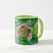  Stijl Bloemen in Groene Kunst Mok Cup (Voorkant rechts)