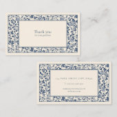 stijl Bloemen lijst Dank u behuizing Informatiekaartje (Voorkant / Achterkant)