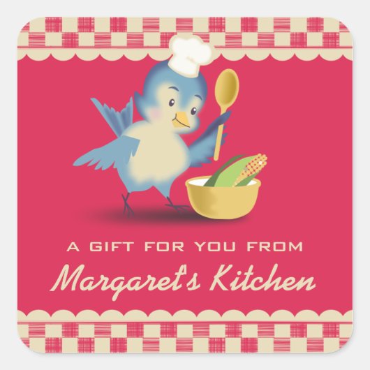  stijl bluebird chef food cadeau label label (Voorkant)