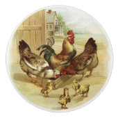  stijl Boerderij kippen Keramische Knop (Voorkant)