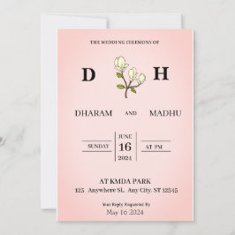  stijl bruiloft uitnodigingskaart kaart