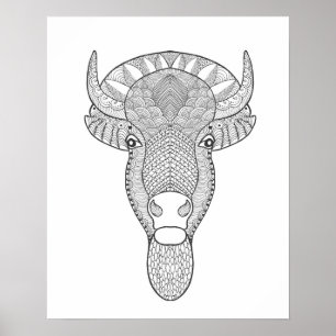 Stijl Bull Head 2 Poster