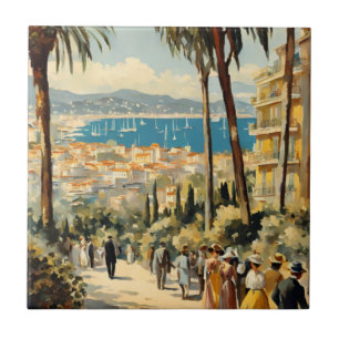 stijl Cannes Franse reizen Waterverf Tegeltje