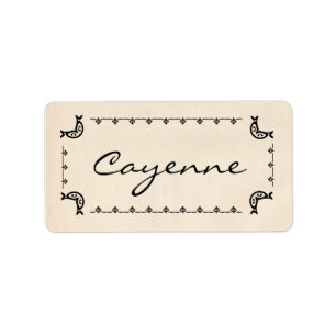 stijl Cayenne Pepper Herb-labels Etiket