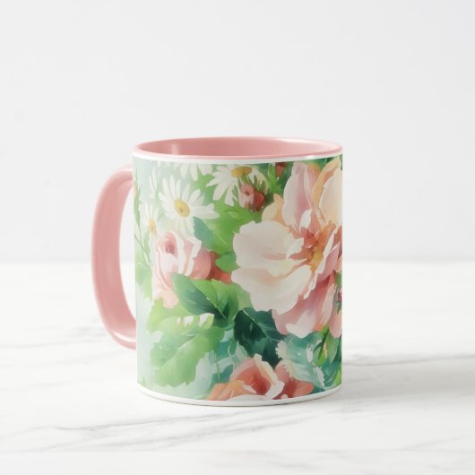  stijl Chic Floral Art Mok Cup (Voorkant links)