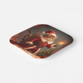  stijl Christmas Kat Square Papieren Bordje (Gebogen)