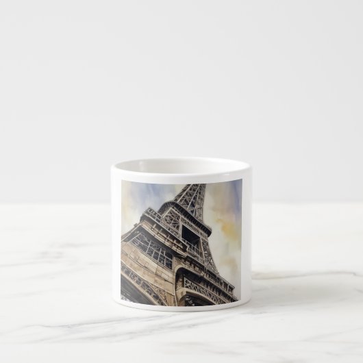  stijl Close-up Eiffeltoren Parijs Reizen Espresso Kop (Voorkant)