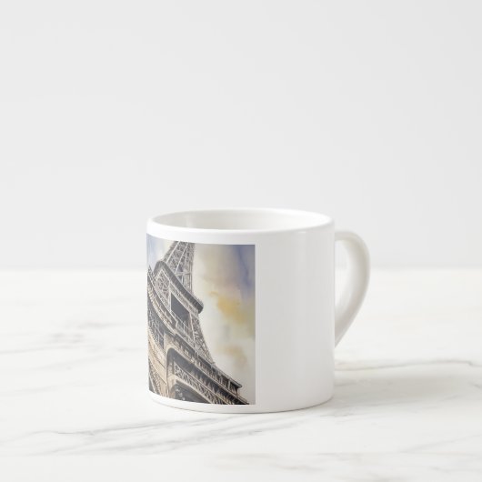 stijl Close-up Eiffeltoren Parijs Reizen Espresso Kop (Voorkant rechts)
