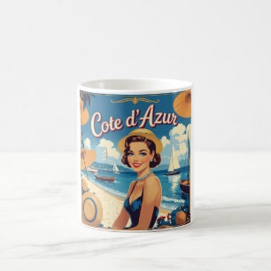  stijl Cote d'Azur Beach Girl Koffiemok