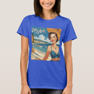  stijl Cote d'Azur Beach Girl T-shirt