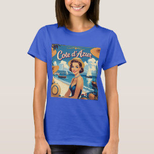  stijl Cote d'Azur Beach Girl T-shirt