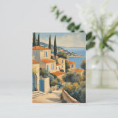  stijl Cote d'Azur Franse Reis Waterverf Briefkaart (Staand voorkant)