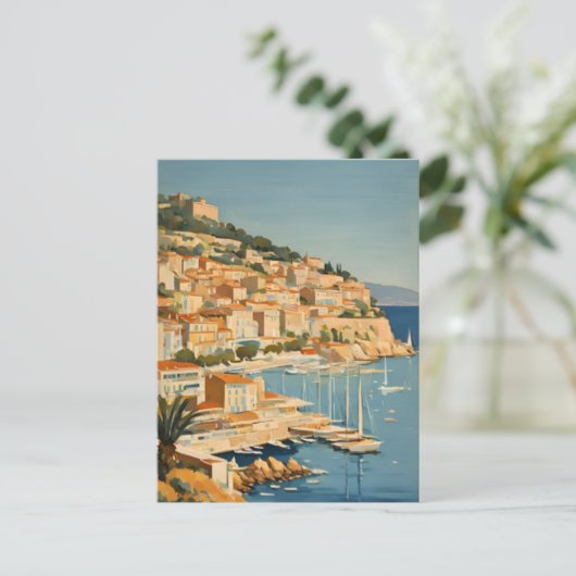 stijl Cote d'Azur Franse Reis Waterverf Briefkaart (Staand voorkant)