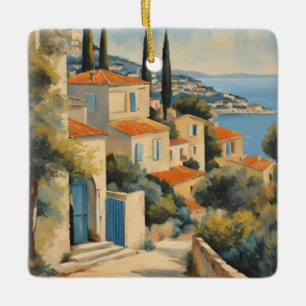  stijl Cote d'Azur Franse Reis Waterverf Keramisch Ornament