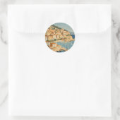  stijl Cote d'Azur Franse Reis Waterverf Ronde Sticker (Tas)