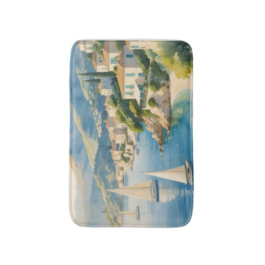 stijl Cote d'Azur Franse reizen Badmat (Voorkant Verticaal)