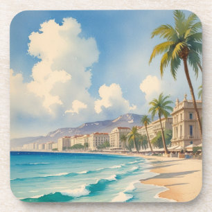 stijl Cote d'Azur Franse reizen Bier Onderzetter