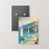  stijl Cote d'Azur Franse reizen Button (Voorkant / Achterkant)